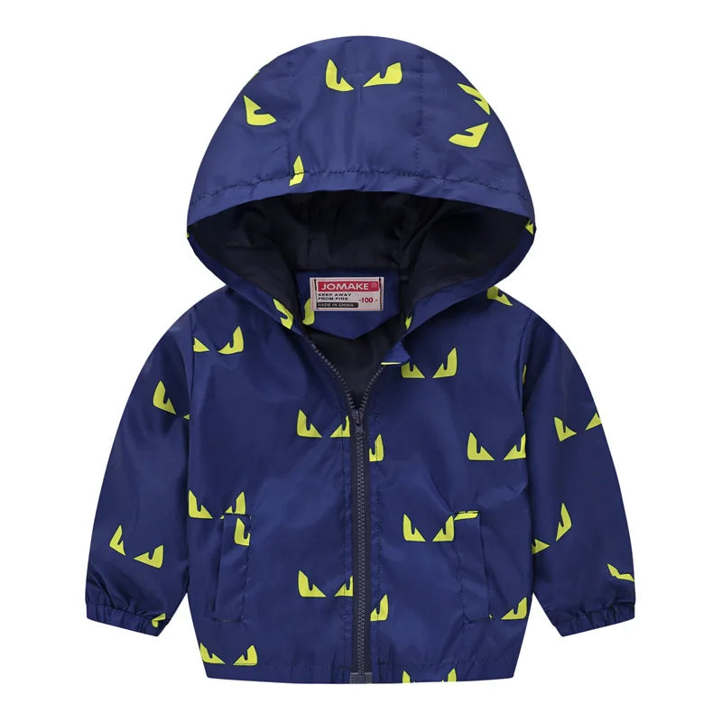 2023 Kids Clothes Boys Jackets Children Hooded Zipper Windbreaker Baby Fashion Print Coat Infant Waterproof Hoodies For Girls