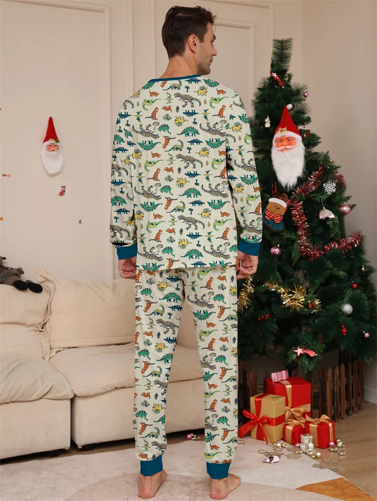 Dinosaur Family Pajama Sets Children Mom Dad Dog Pyjams Outfit Halloween Christmas Parent-child Snug Fit Romper