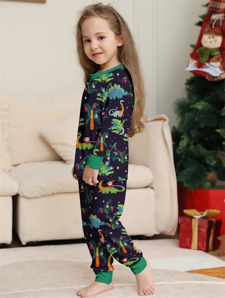 Dinosaur Family Pajama Sets Children Mom Dad Dog Pyjams Outfit Halloween Christmas Parent-child Snug Fit Romper