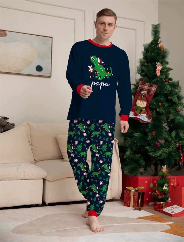 Dinosaur Family Pajama Sets Children Mom Dad Dog Pyjams Outfit Halloween Christmas Parent-child Snug Fit Romper
