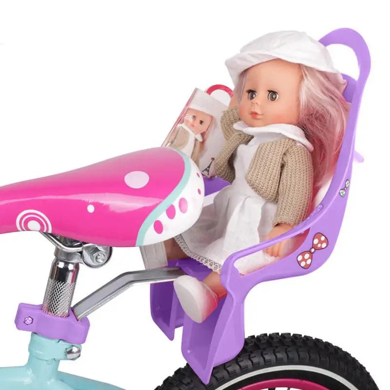 Girls Bike Doll Seat Universal Accessories with Sticker Kids Bike Decoration Doll Bike Seat Bike Accessories for Girl Boys