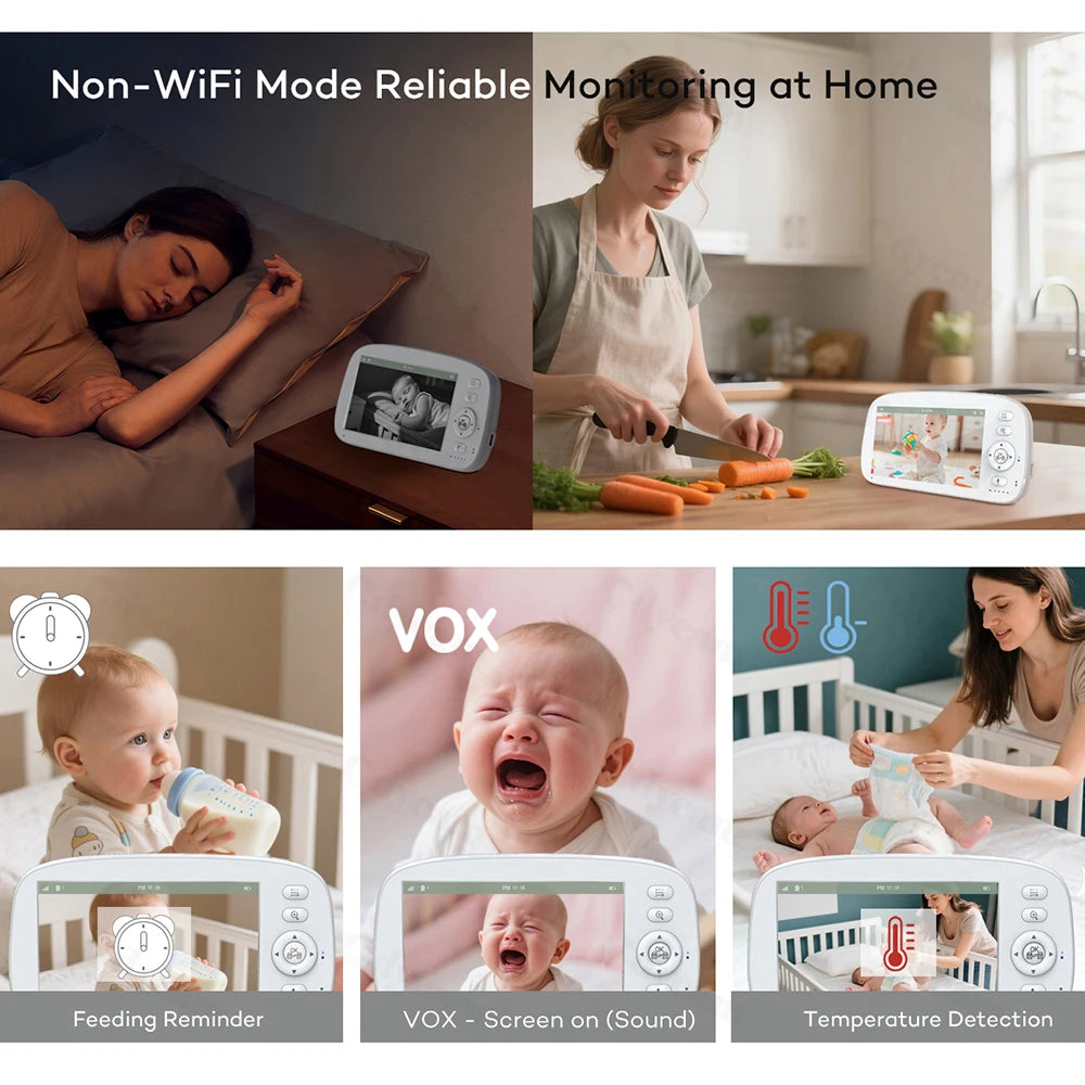 Baby monitor con telecamera e schermo da 5 pollici