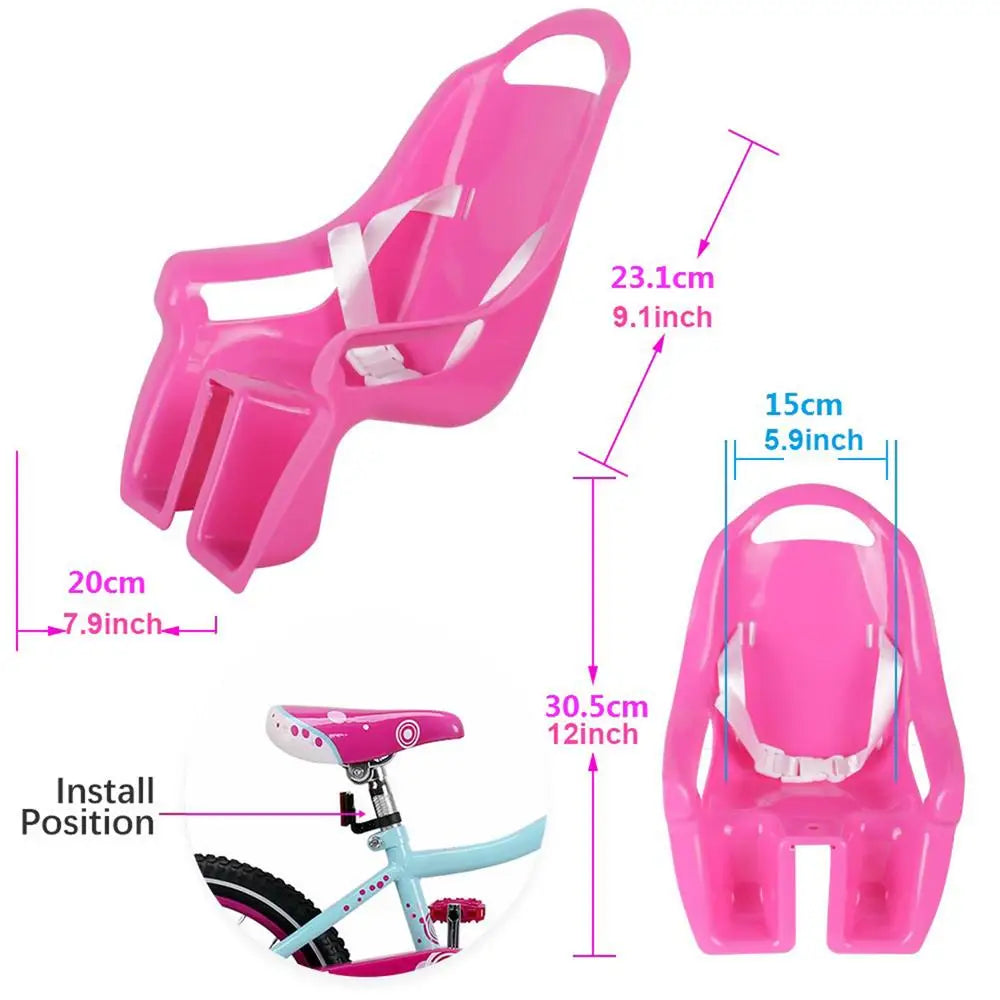 Girls Bike Doll Seat Universal Accessories with Sticker Kids Bike Decoration Doll Bike Seat Bike Accessories for Girl Boys