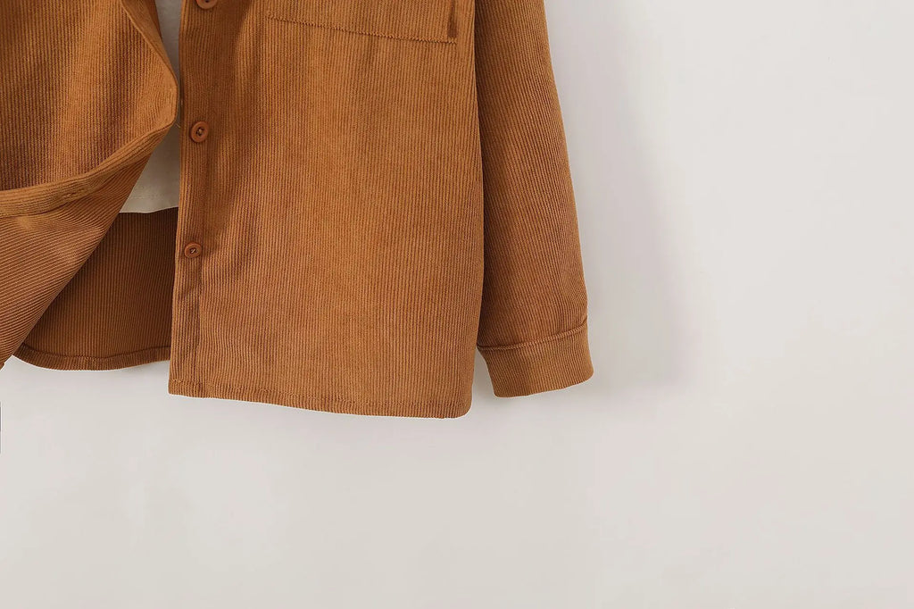 kids jacket 2026 autumn girls boys cute shirt tops Corduroy outwear clothing