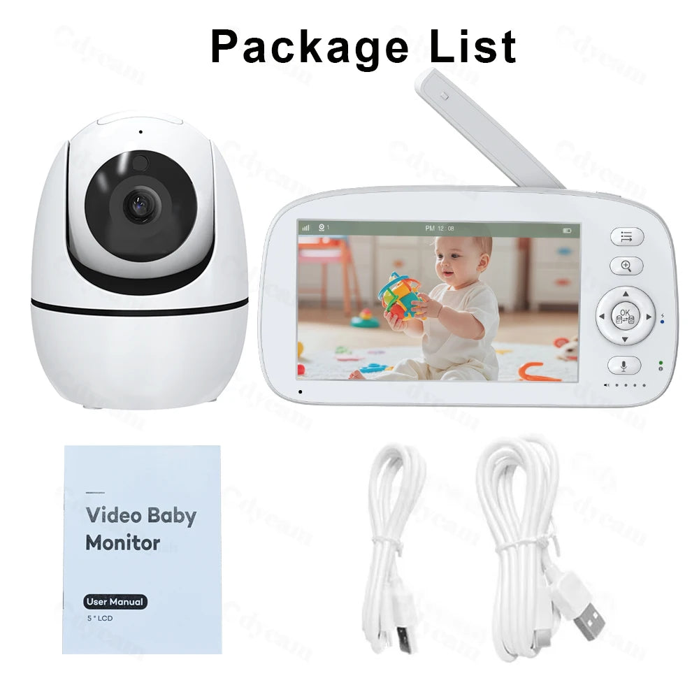 Baby monitor con telecamera e schermo da 5 pollici