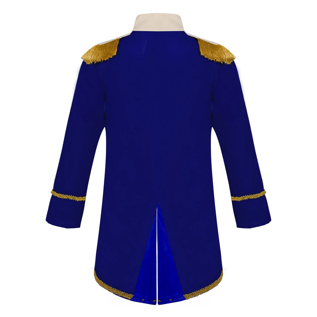 Baby Boys Long Sleeve Fringe Velvet Royal Prince Jacket Tailcoat Halloween King Knight Nobility Costume Photography Outerwear