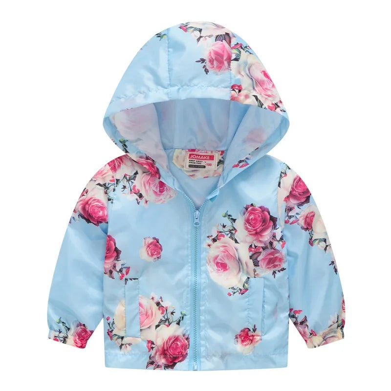 2023 Kids Clothes Boys Jackets Children Hooded Zipper Windbreaker Baby Fashion Print Coat Infant Waterproof Hoodies For Girls