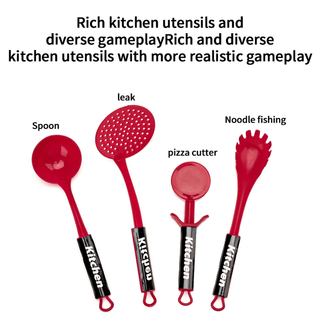 Children's Simulated High-Simulation Details Cooking Toys, Home School Use Chef Pretend Play Set Suitable for 3 4 5 Years Old Bo