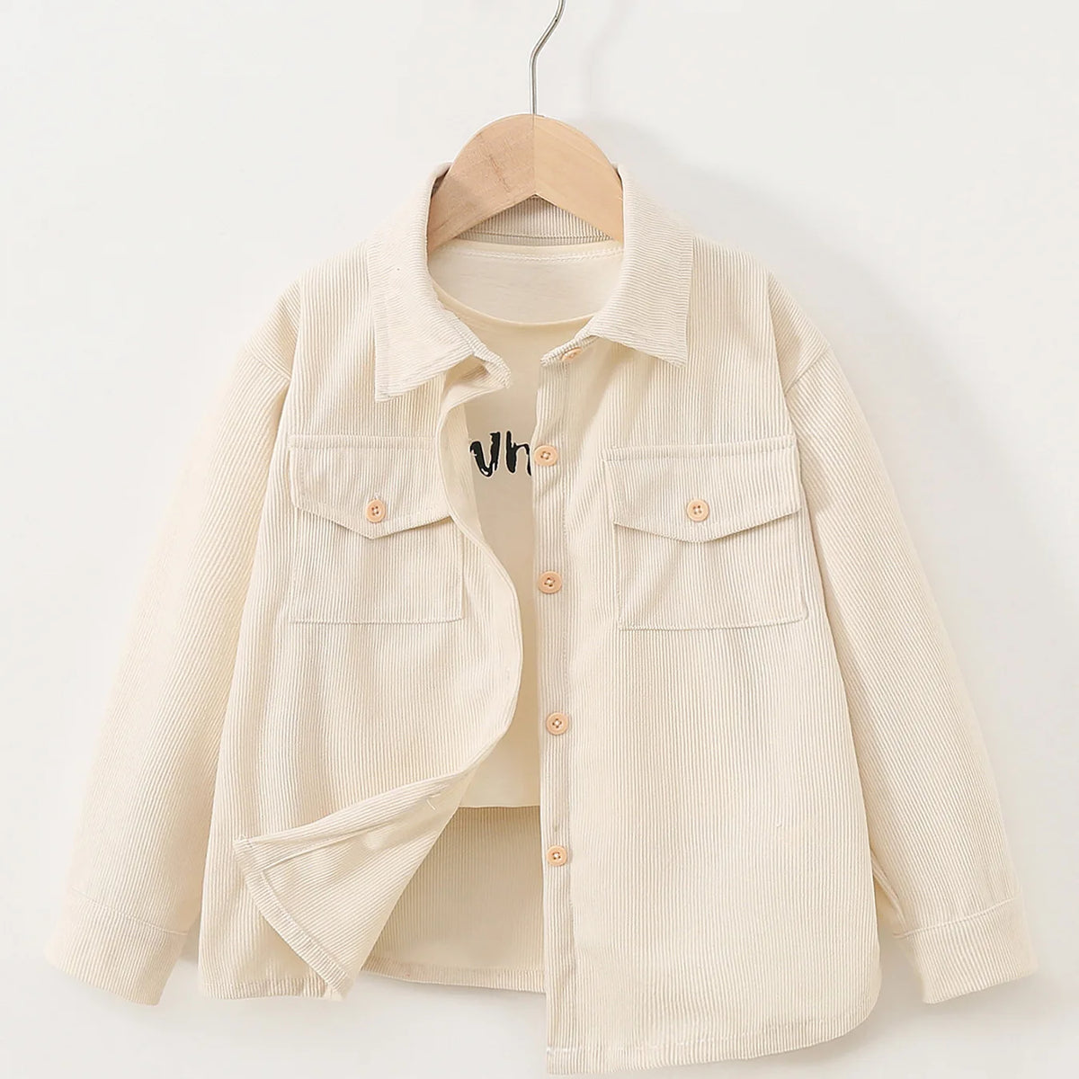 kids jacket 2026 autumn girls boys cute shirt tops Corduroy outwear clothing