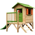 Outdoor Wooden Children's Playhouse with Stainless Steel Fittings Customizable Dimensions Accommodates 4-6 Kids