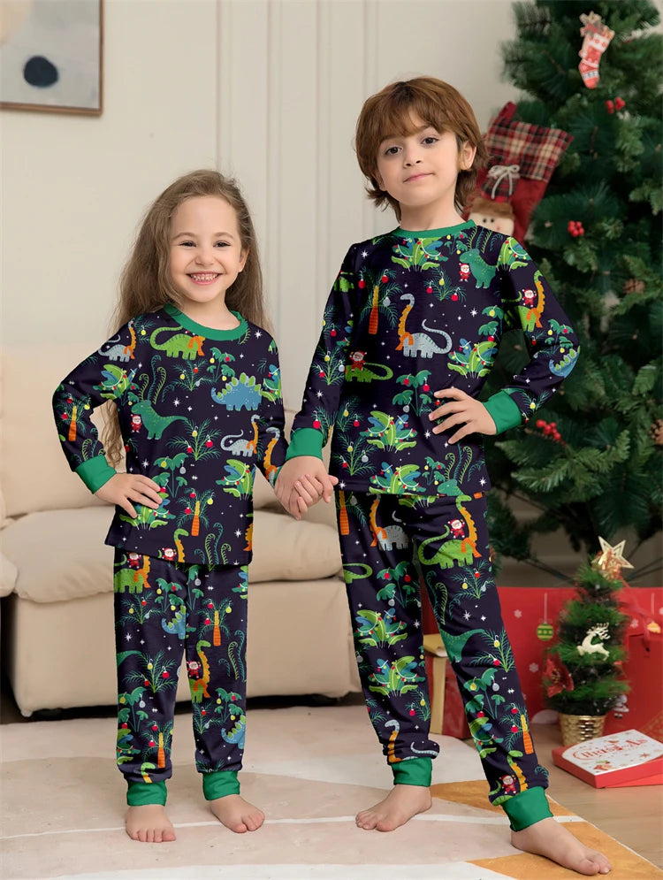 Dinosaur Family Pajama Sets Children Mom Dad Dog Pyjams Outfit Halloween Christmas Parent-child Snug Fit Romper