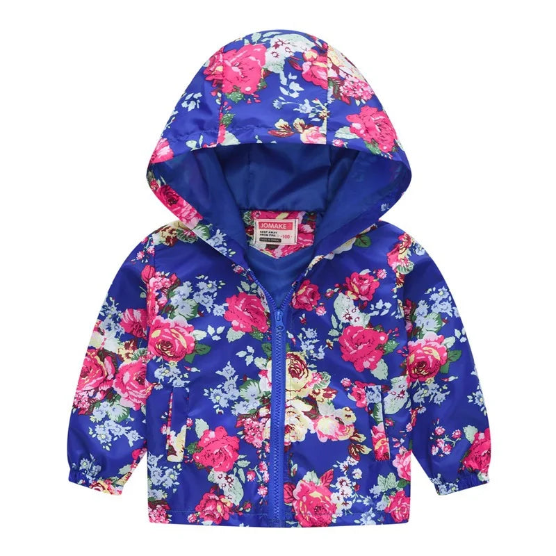 2023 Kids Clothes Boys Jackets Children Hooded Zipper Windbreaker Baby Fashion Print Coat Infant Waterproof Hoodies For Girls