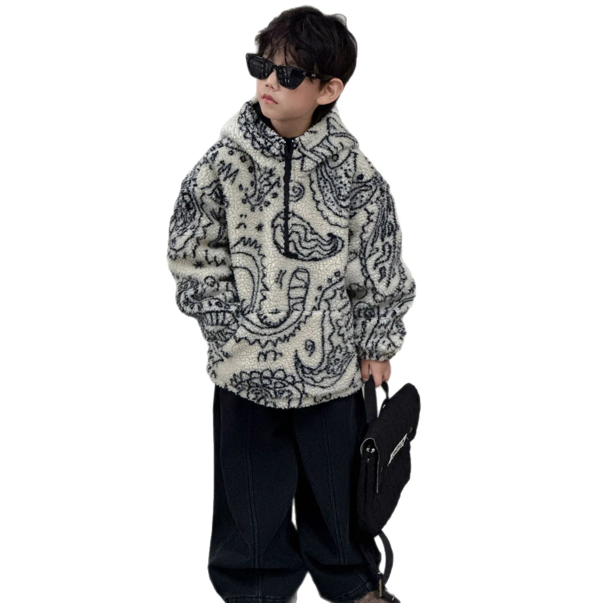 Children Clothing Boys Jacket 2025 Winter New Fashionable Korean Style Thickened Loose Warm Kids Simple Woolen Jacket