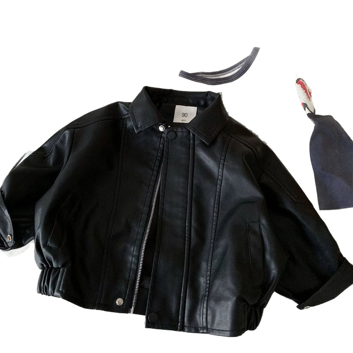 Children Leather Jacket 2026 Autumn and Winter New Product Cool Splicing Jacket Thick Top Fashionable Daily Versatile