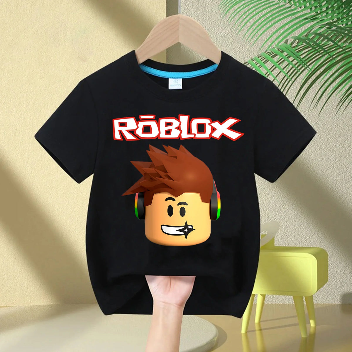 Roblox 2026 Kids' 100% Cotton T-Shirt – Boys' Short-Sleeve Crew Neck T-Shirt with Cartoon Print, Girl Casual and Comfortable Top