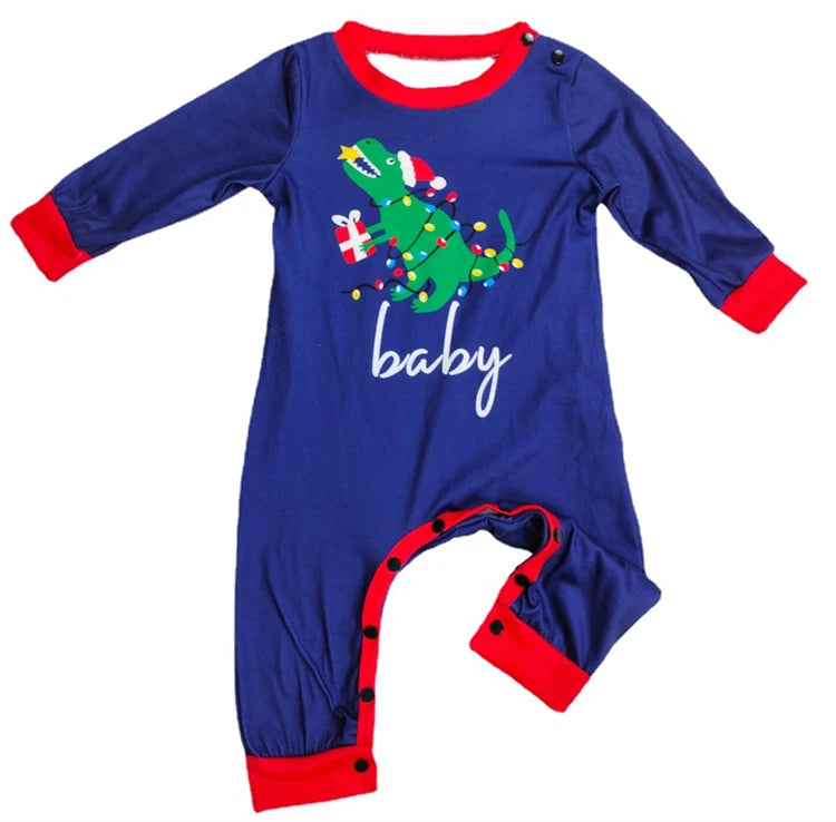 Dinosaur Family Pajama Sets Children Mom Dad Dog Pyjams Outfit Halloween Christmas Parent-child Snug Fit Romper