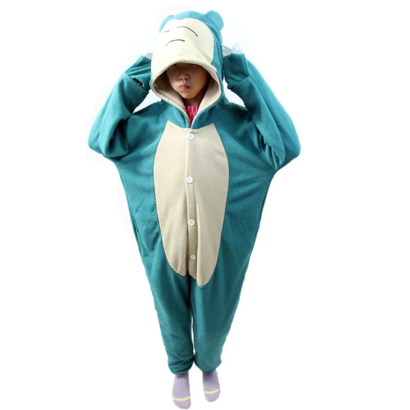 Anime Snorlax Onesie Kigurumi Pyjama Cosplay Costume Jumpsuits For Halloween Fleece Pijama Christmas Pajamas Easter Outfits Gift