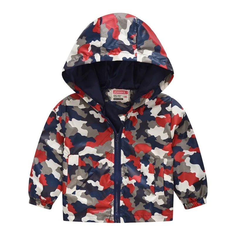 2023 Kids Clothes Boys Jackets Children Hooded Zipper Windbreaker Baby Fashion Print Coat Infant Waterproof Hoodies For Girls