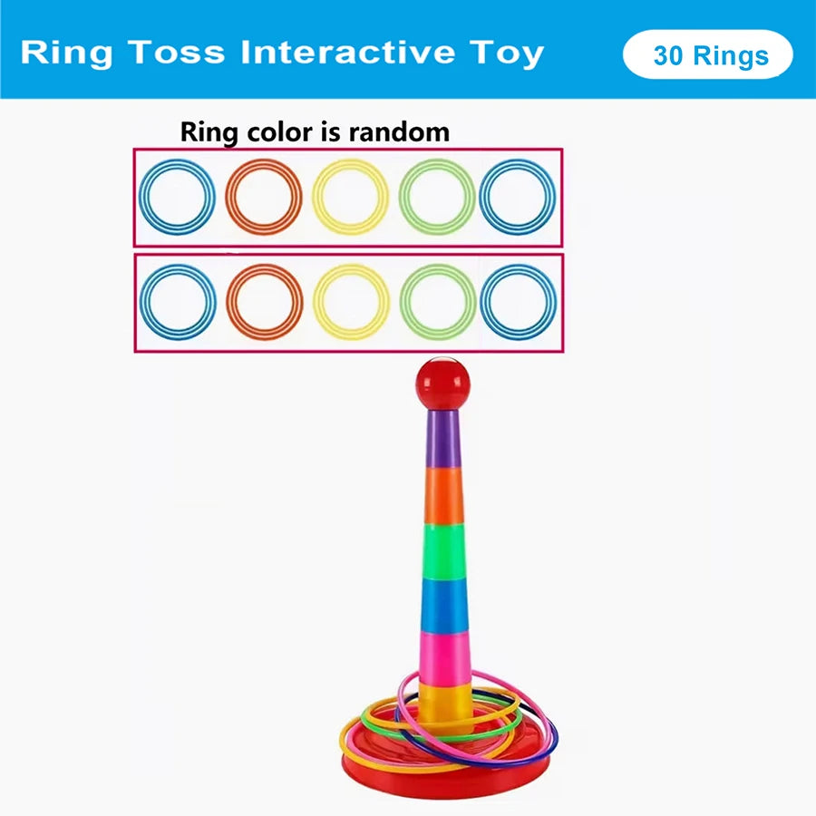 Children Throw Circle Game Ferrule Stacked Toys Fun Indoor Outdoor Parent-Child Interactive Circle Layers Early Education Gift