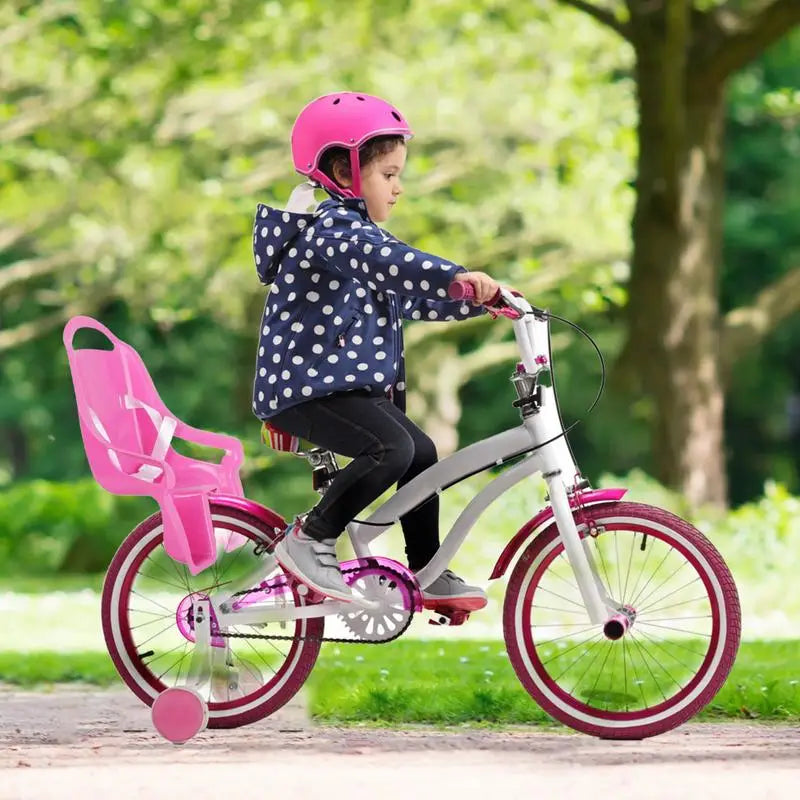 Girls Bike Doll Seat Universal Accessories with Sticker Kids Bike Decoration Doll Bike Seat Bike Accessories for Girl Boys