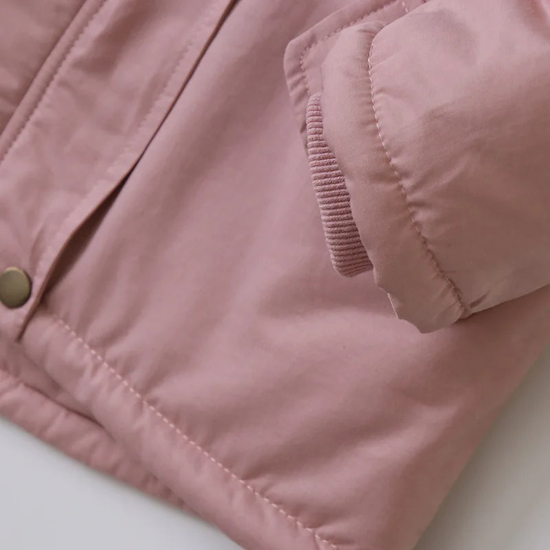 2025 Autumn Winter Children Boy Jacket Outerwear Coat Hooded Plus Velvet Thicken Warm Jacket For Girl 4-14 Year Kids Girl Parka