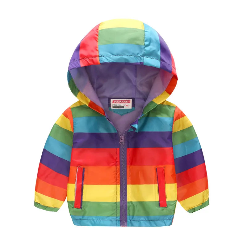 2023 Kids Clothes Boys Jackets Children Hooded Zipper Windbreaker Baby Fashion Print Coat Infant Waterproof Hoodies For Girls