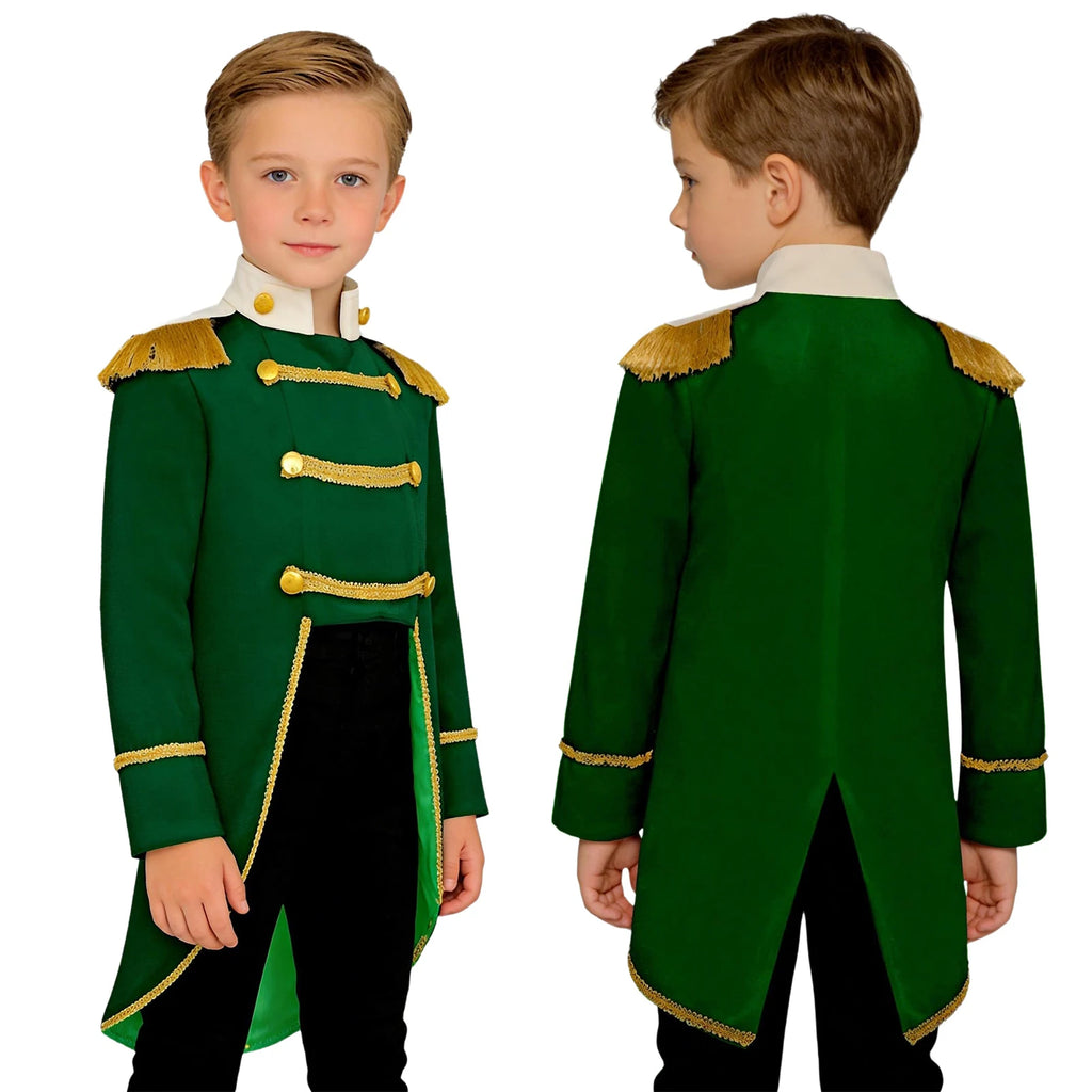 Baby Boys Long Sleeve Fringe Velvet Royal Prince Jacket Tailcoat Halloween King Knight Nobility Costume Photography Outerwear