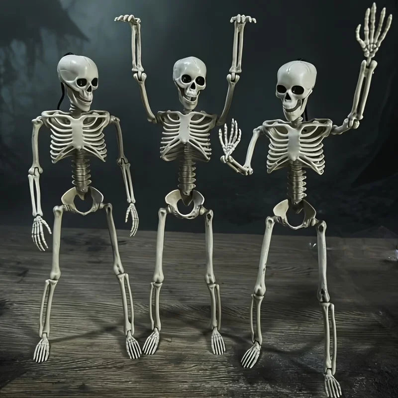 2-6pcs Halloween Skull Hanging Decorations 40CM Full-Body Mini Skull Ornaments for Yard, Garden, Lawn, And Cemetery Decor