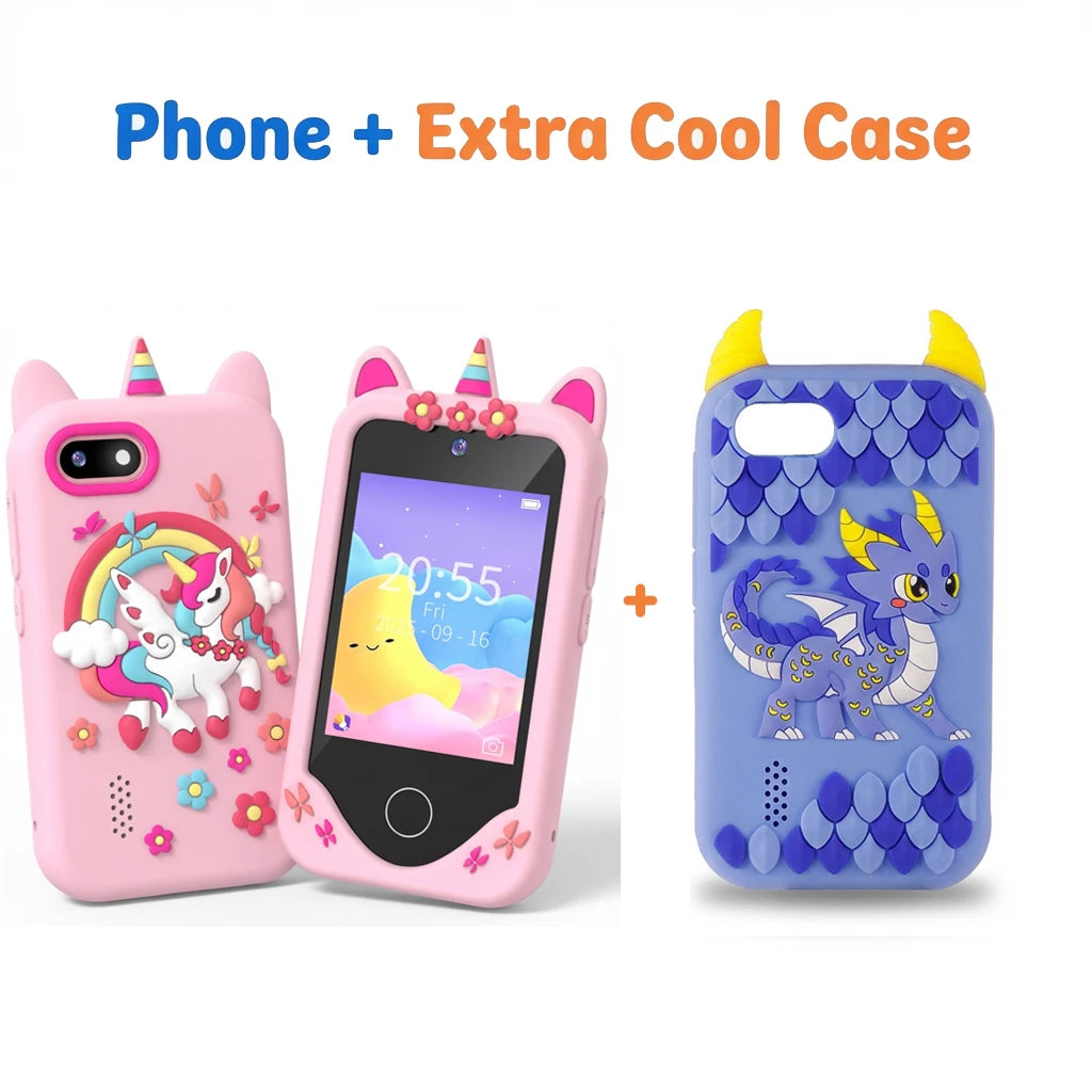 Children Smart Phone Toy 2.8 Inch With Camera 40+ Puzzle & ABC Learning Games Kids Habit Tracker Birthday Xmas Gift Boys Girls