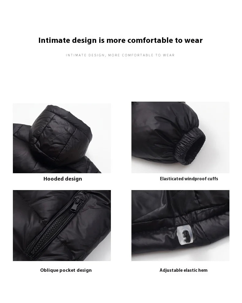 Children's Jacket Winter Down Jacket Jacket Black Gold Down Jacket Boys Girls Middle and Large Children Thickened Short Jacket