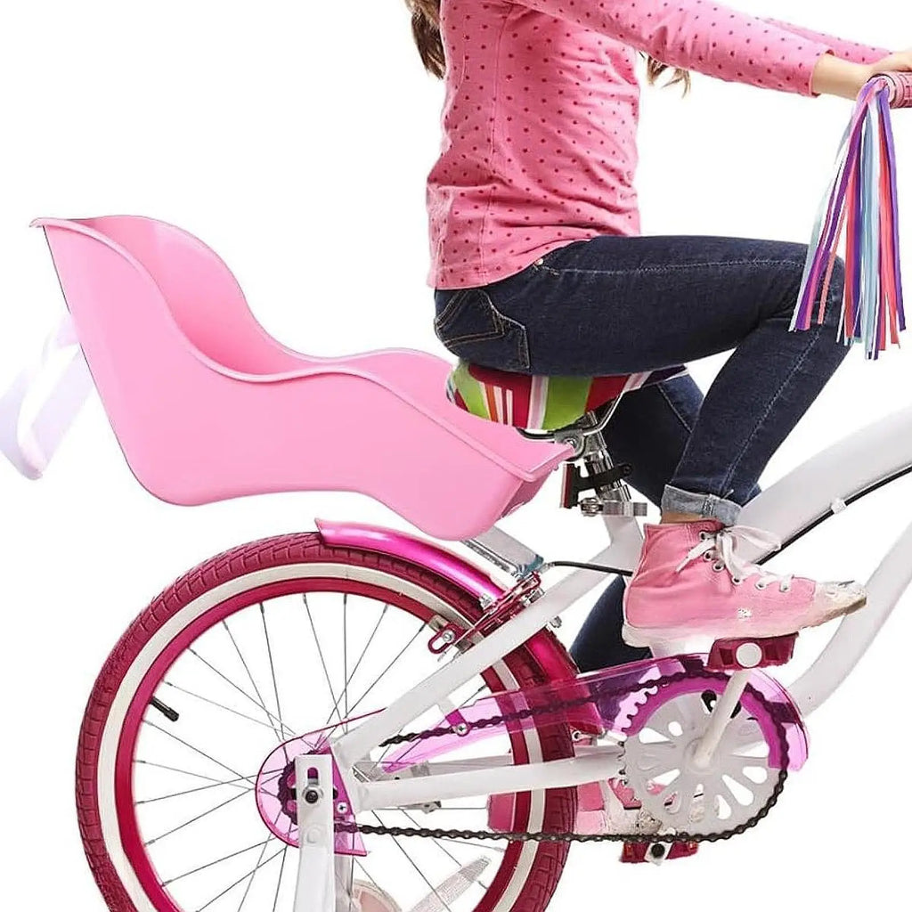 Girls Bike Doll Seat Universal Accessories with Sticker Kids Bike Decoration Doll Bike Seat Bike Accessories for Girls Kids