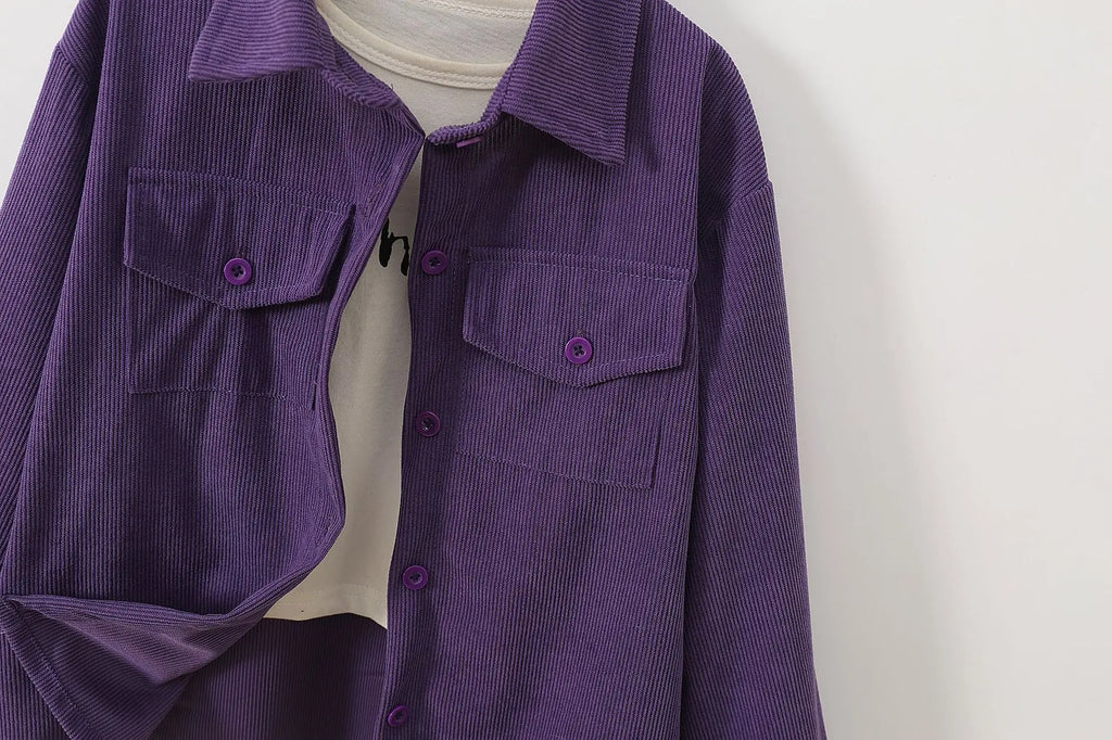 kids jacket 2026 autumn girls boys cute shirt tops Corduroy outwear clothing