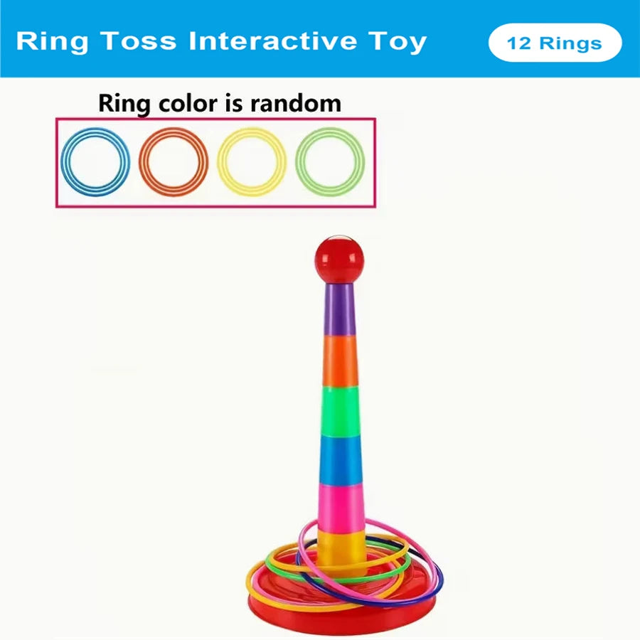 Children Throw Circle Game Ferrule Stacked Toys Fun Indoor Outdoor Parent-Child Interactive Circle Layers Early Education Gift
