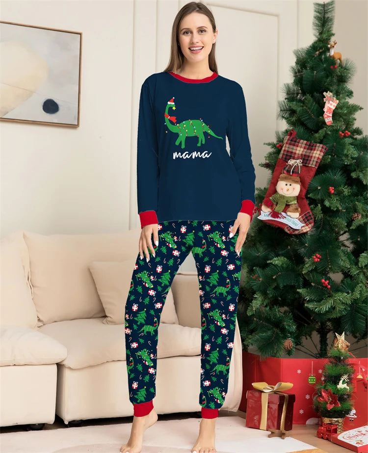 Dinosaur Family Pajama Sets Children Mom Dad Dog Pyjams Outfit Halloween Christmas Parent-child Snug Fit Romper