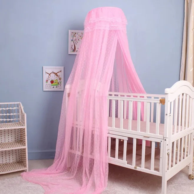 New Bed Canopy, Adjustable Height Baby Bed Canopy with Encrypted Mesh Breathable Skin-Friendly Curtains for Baby Toddler Bedroom