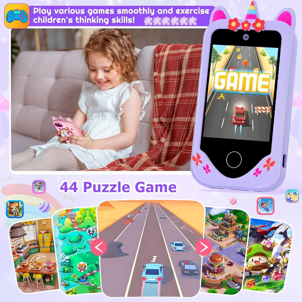Children Smartphone Phone Toy 2.8inch Touch Screen Dual Cameras For Learning Playing Games Video Player Girl Gift for Christmas