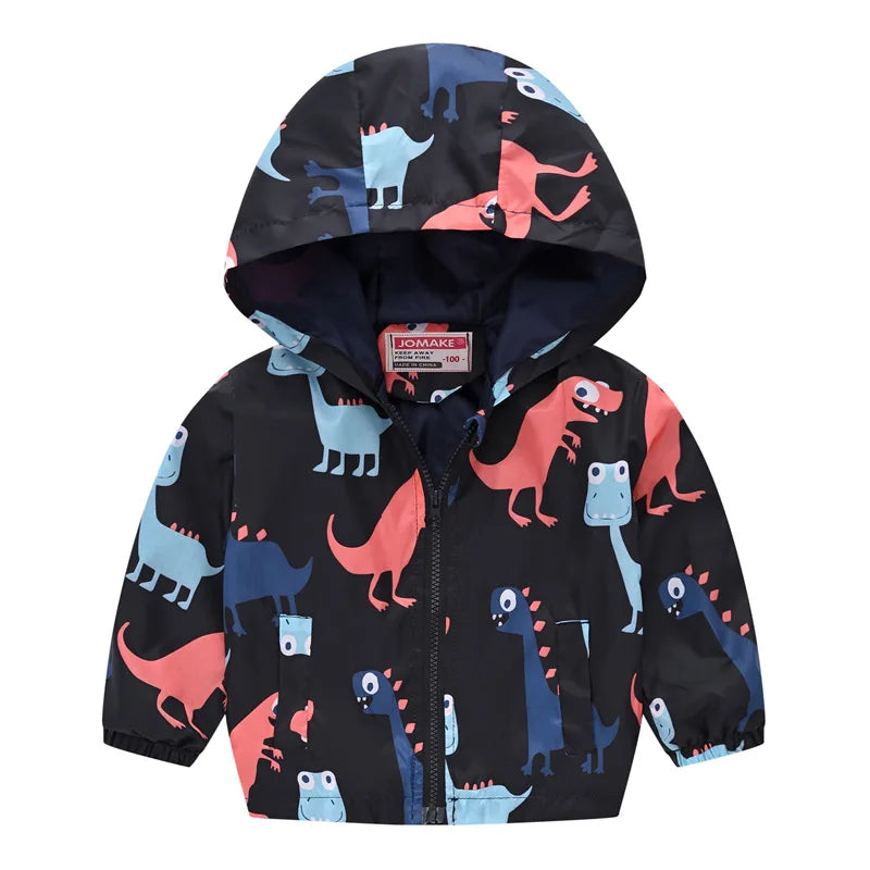2023 Kids Clothes Boys Jackets Children Hooded Zipper Windbreaker Baby Fashion Print Coat Infant Waterproof Hoodies For Girls