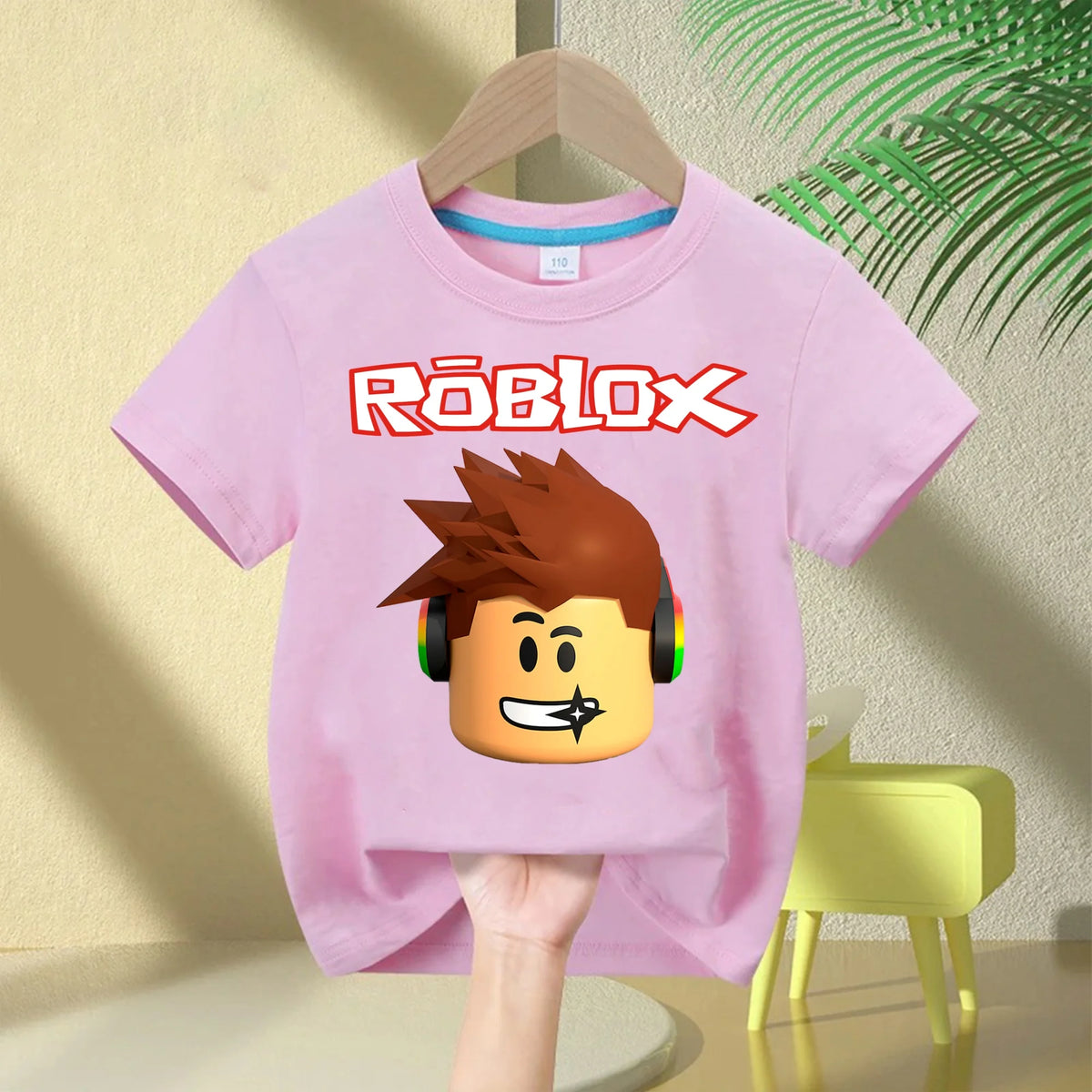 Roblox 2026 Kids' 100% Cotton T-Shirt – Boys' Short-Sleeve Crew Neck T-Shirt with Cartoon Print, Girl Casual and Comfortable Top