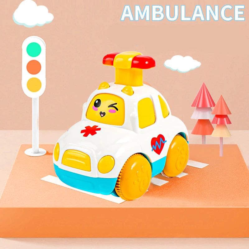 Baby Toy Cars for 1 2 3 Years Boy Gift Press and Go Cartoon Truck Educational Toys Pull Back Cars Toys for Toddlers 12 18 Month