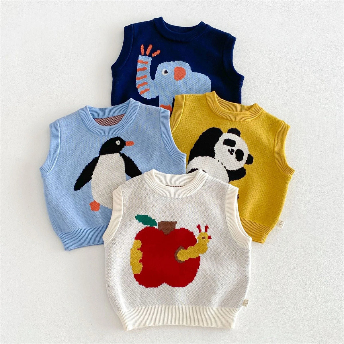 Boys Vest 2026 Spring and Autumn New Children's Clothing Korean Style Fashion Boy Baby Cute Cartoon Knit Vest Simple