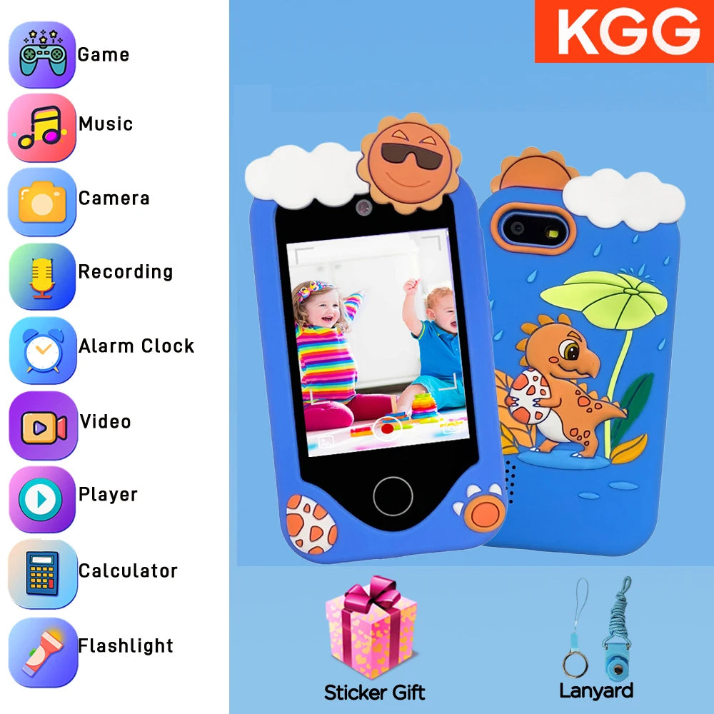 Children Toy Smartphone 2.8 Inch Touch Screen Dual Cameras, Educational Learning Game Music Player, Gift for Kids