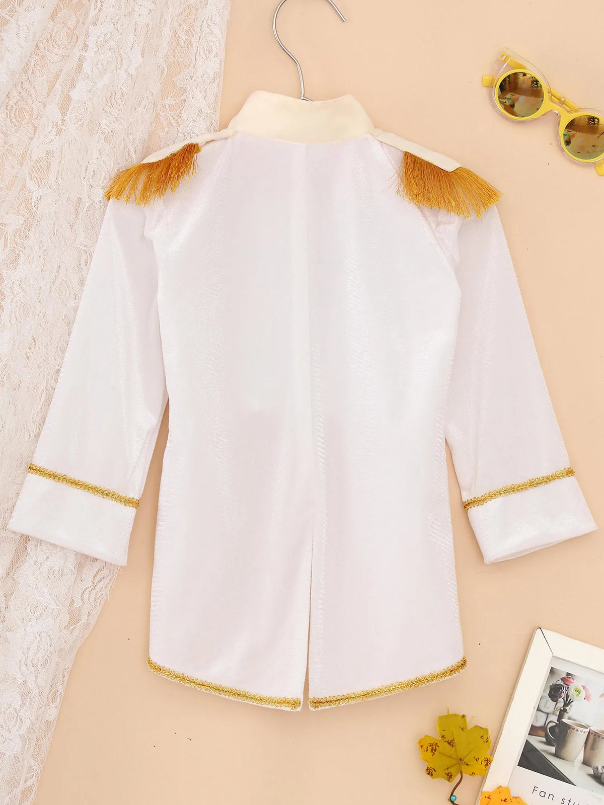 Baby Boys Long Sleeve Fringe Velvet Royal Prince Jacket Tailcoat Halloween King Knight Nobility Costume Photography Outerwear