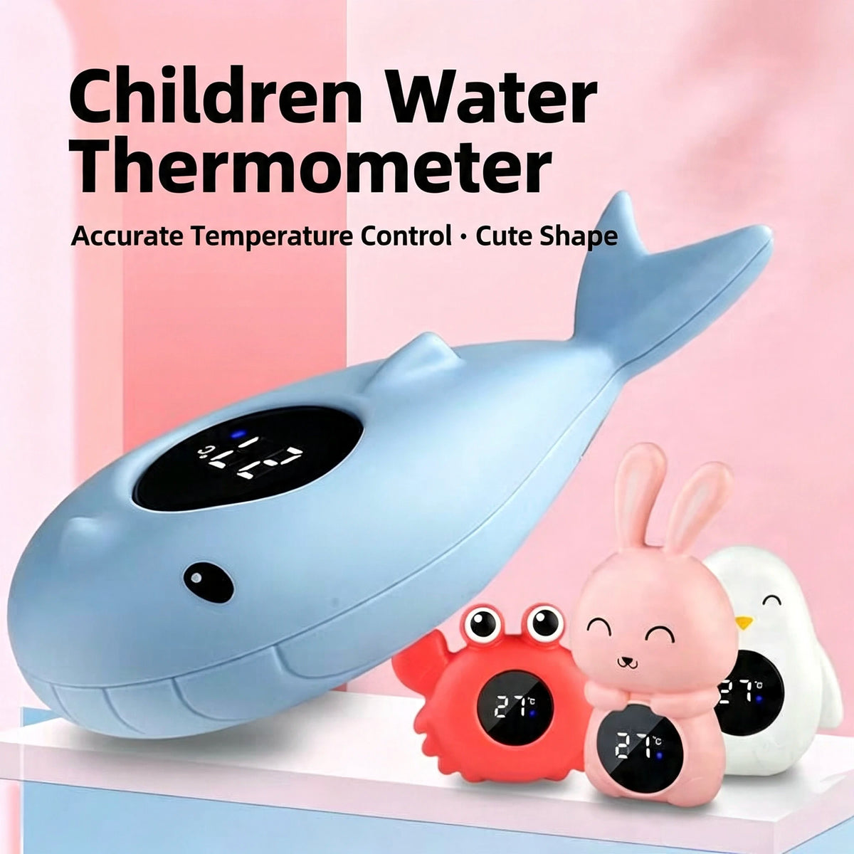 Baby Bath Water Thermometer Fit Newborn Infant, Digital Waterproof Shower Temperature Gauge Cute Cartoon Floating Thermometer Fo
