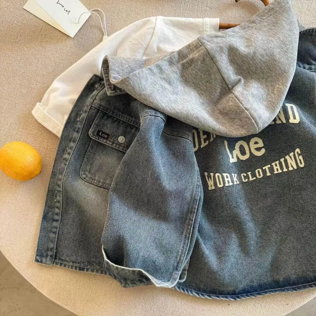 Denim Jackets For Boys Fashion Short Coats Children Clothing Spring Autumn Boys Girls Jean Outerwear Kids Single-breasted Jacket
