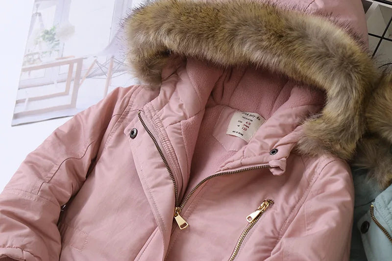 2025 Autumn Winter Children Boy Jacket Outerwear Coat Hooded Plus Velvet Thicken Warm Jacket For Girl 4-14 Year Kids Girl Parka