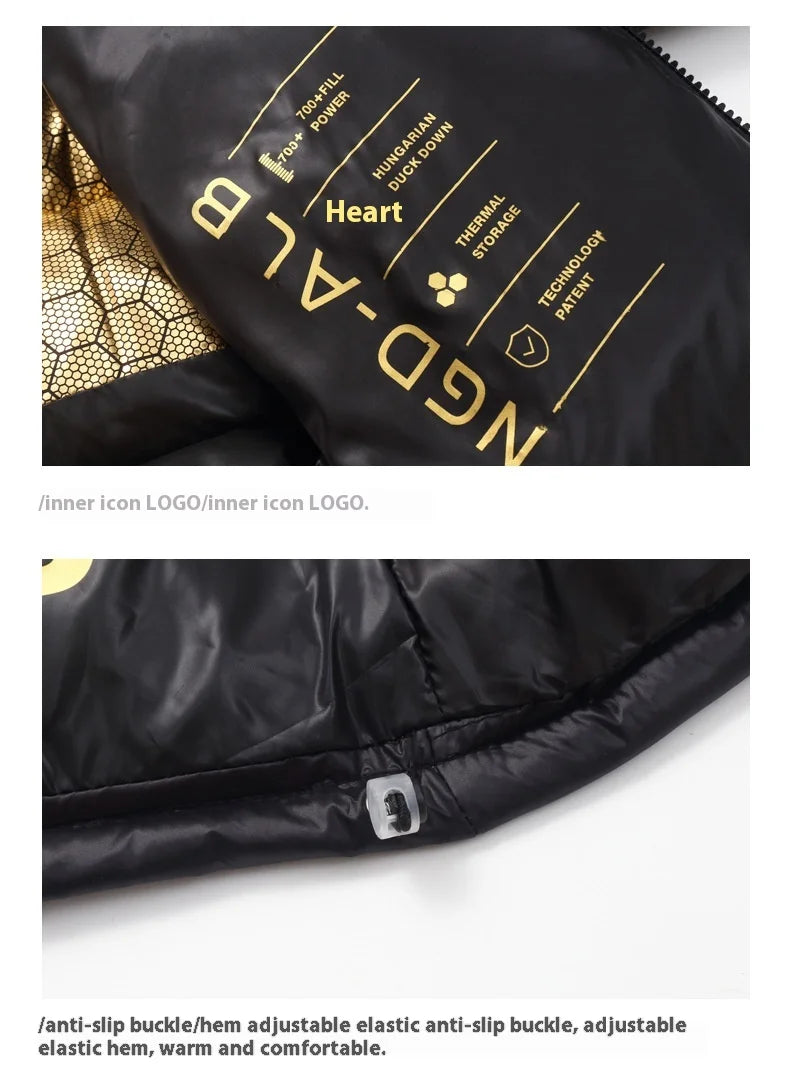 Children's Jacket Winter Down Jacket Jacket Black Gold Down Jacket Boys Girls Middle and Large Children Thickened Short Jacket