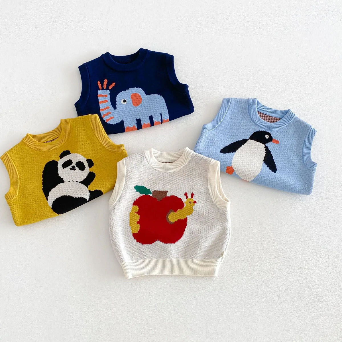 Boys Vest 2026 Spring and Autumn New Children's Clothing Korean Style Fashion Boy Baby Cute Cartoon Knit Vest Simple