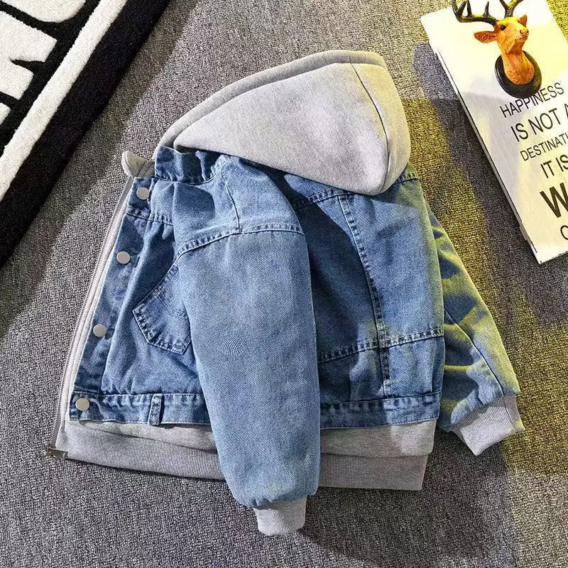 Children's Clothing Boys' Denim Jacket 2025 Spring and Autumn New Style Children's Denim Jacket Trend 110-170CM