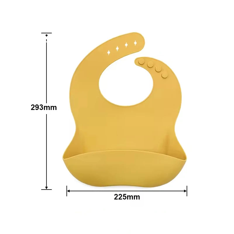 Baby Bibs Ins Style Print Waterproof Soft Silicone Baby Feeding Stuff Cute Pattern Kids Girl Boy Toddler Adjustable Children Bib