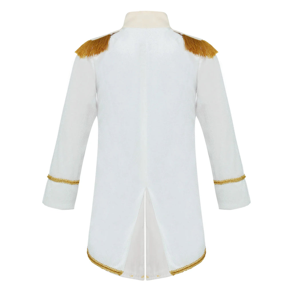 Baby Boys Long Sleeve Fringe Velvet Royal Prince Jacket Tailcoat Halloween King Knight Nobility Costume Photography Outerwear